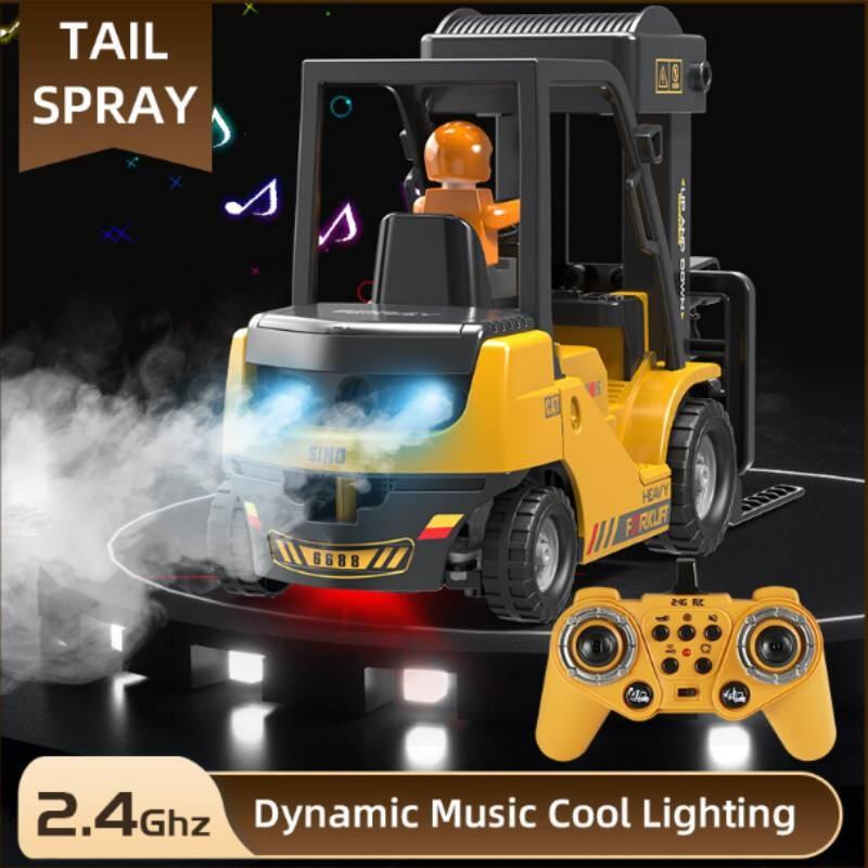 Remote Control Alloy Fork Lift Truck Crane Toy Lift Spray Simulated Sound Design