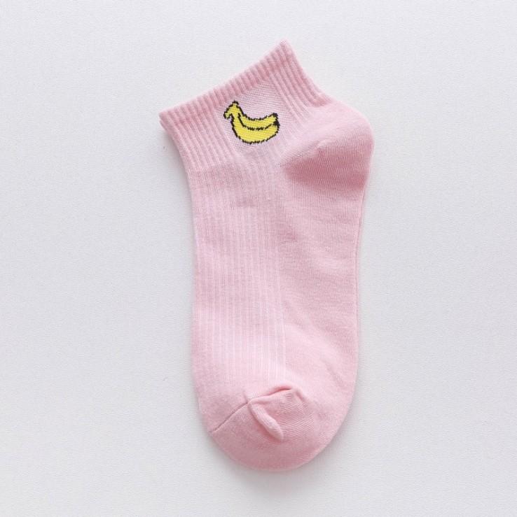 YUELI Custom Art Fresh Fruit Boat Socks Women Ankle Cotton Socks