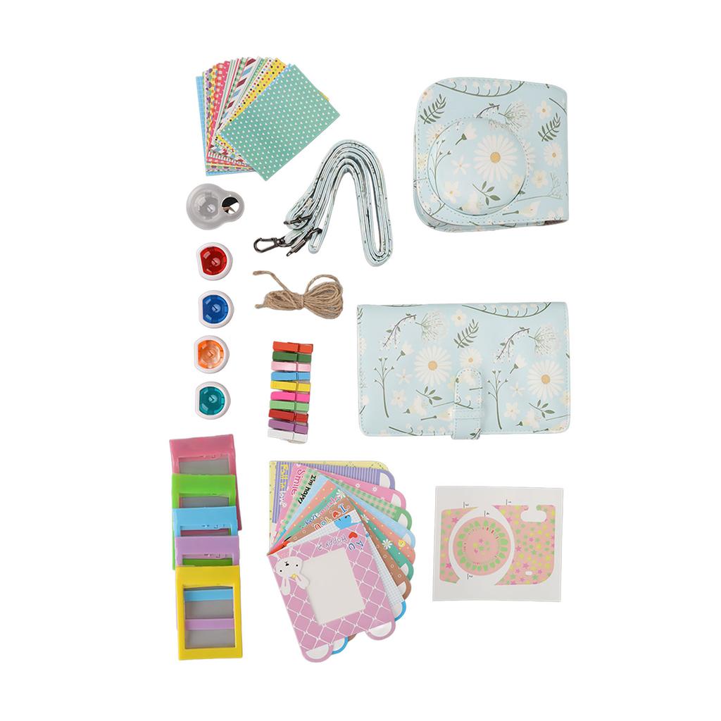 For Fujifilm Mini 11 Instant Camera Accessories Includes Camera Case Border Sticker Photo Frame and More Daisy Color