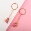 2Pcs/set Cute Kapibala Heart-shaped Stitching Best Friend Bestie Key Chain BFF Friendship Jewelry Gifts for Girls
