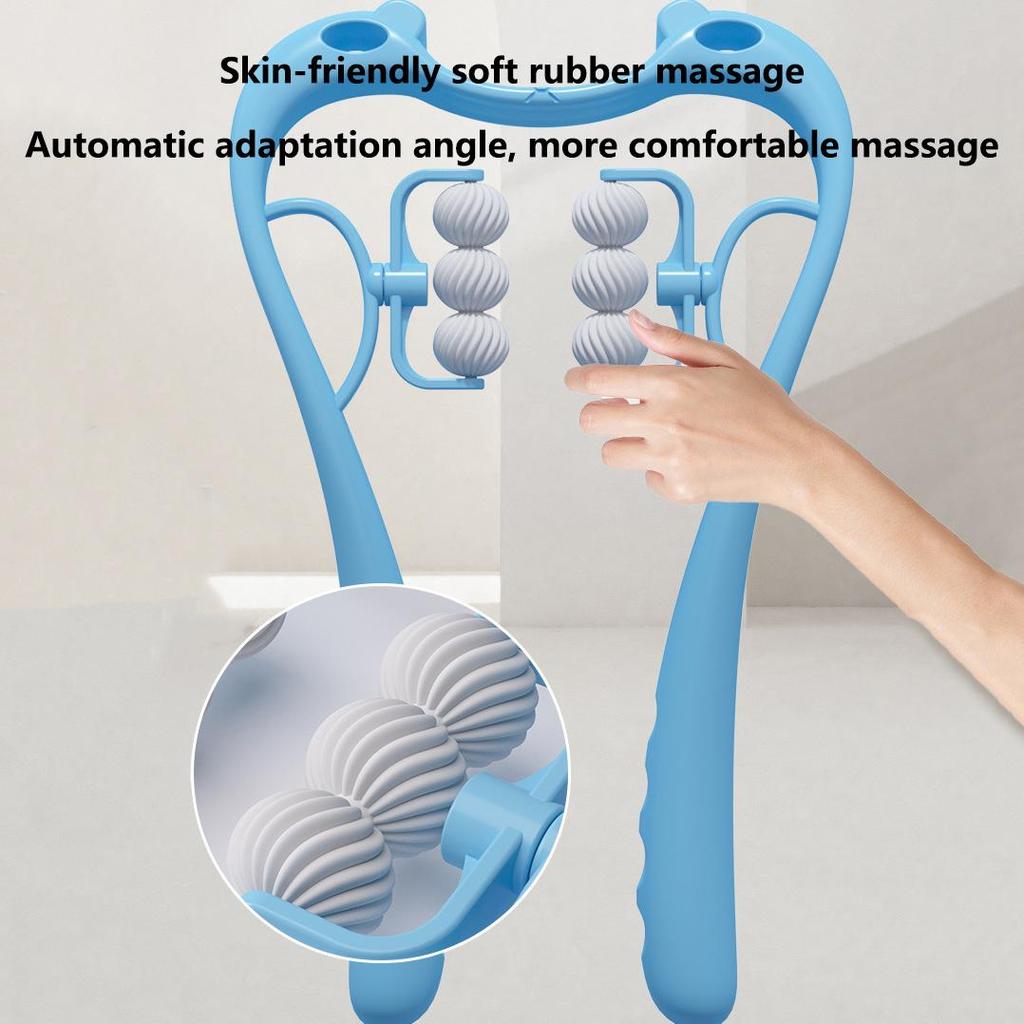 6 роликов, массажер для шеи, ручной массажер для шеи и плеч, шейный отдел позвоночника, разминающий массаж, физиотерапия, релаксация тела, облегчение боли, инструмент для массажа здоровья