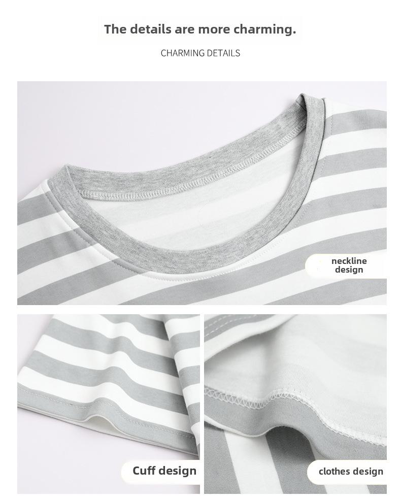 Женская летняя пижама 2023 года с короткими рукавами и нагрудными подушечками — легкий хлопковый комплект домашней одежды с антивыпуклыми точками для комфортного сна.