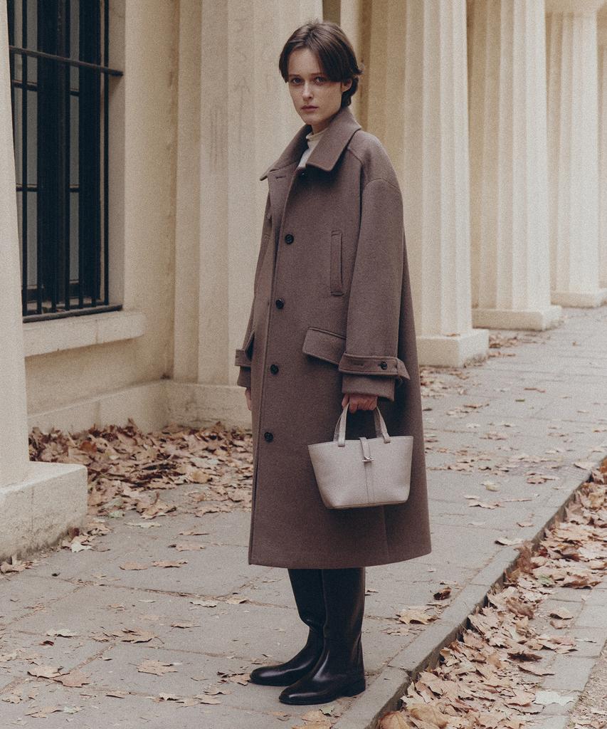 Artid Cashmere Oversized Long Coat_Brown