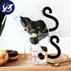 250 мл милый кот стеклянный сок кофейная чашка молоко чай кофейная стеклянная кружка кошка хвост ручка кошачья чашка подарки