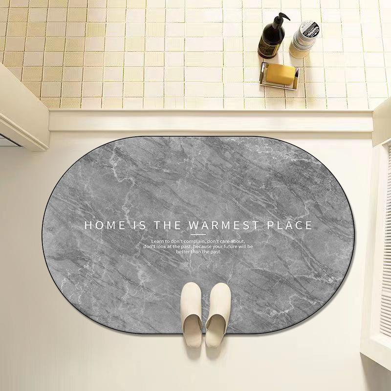 Marble Diatom Mud Mat Toilet Quick Drying Absorbent Foot Mat Bathroom Dirty Easy To Take Care of Non-slip Mat