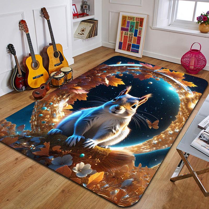 S-squirrel Printed Carpet Fashion Yoga Mat Non-Slip Carpet Bedroom Decoration Outdoor Carpet Bedroom Birthday Gift