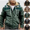 Мужская зимняя флисовая толстовка с капюшоном на молнии с накладным карманом, повседневная куртка