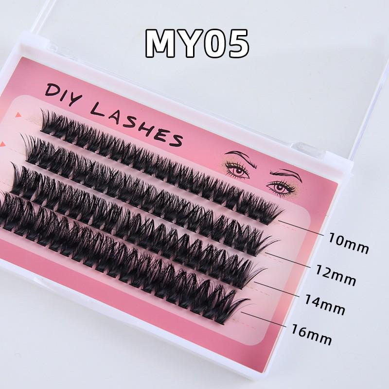Natural Curly Clustered False Eyelashes for Manga Eyes - Large Capacity