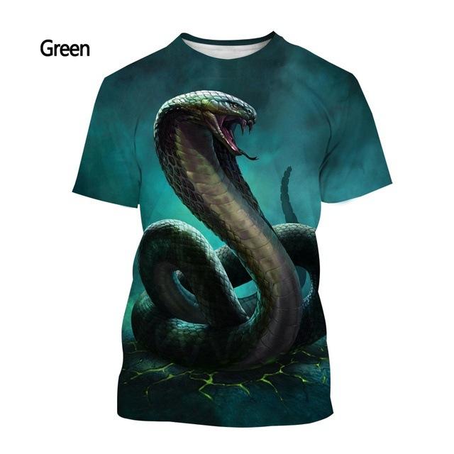 Cobra Series 3D Printed Men's Casual Short Sleeved T-shirt