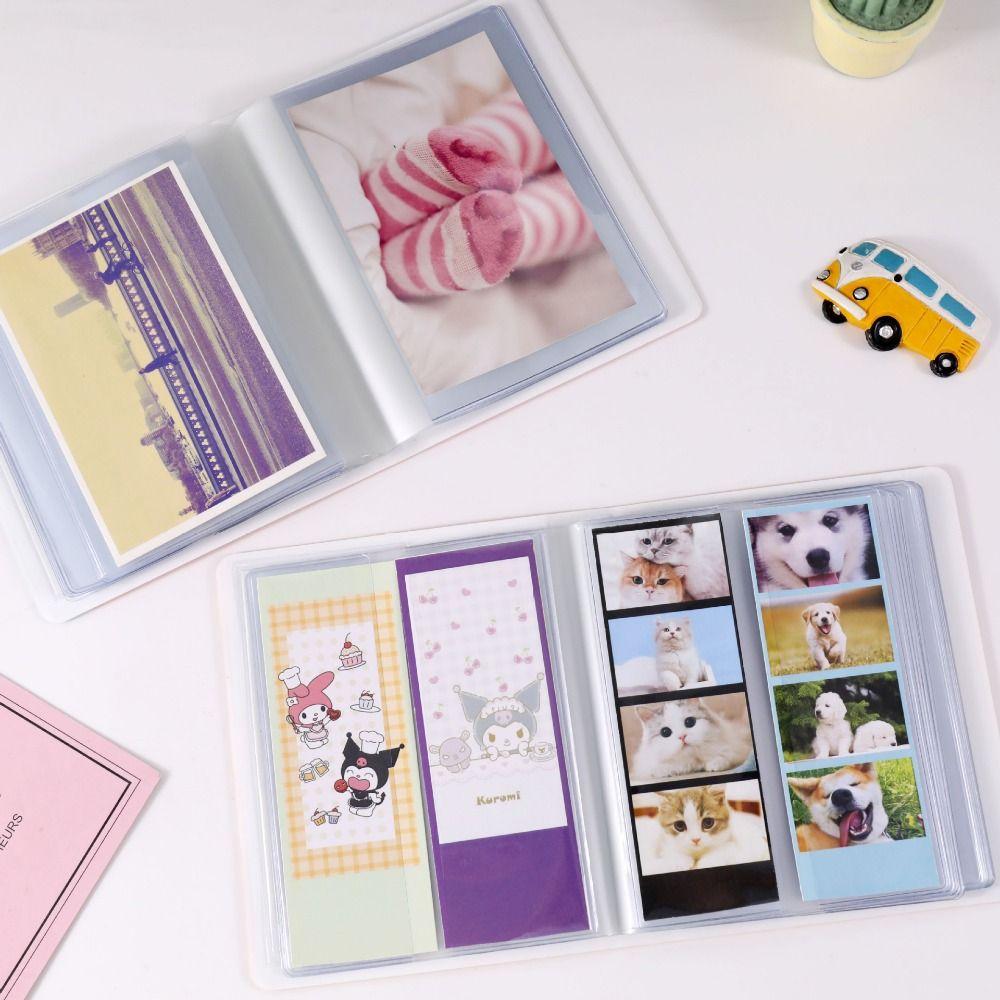 Clear Pockets Photo Album Holder Cute Cartoon Small Card Collect Book Letters