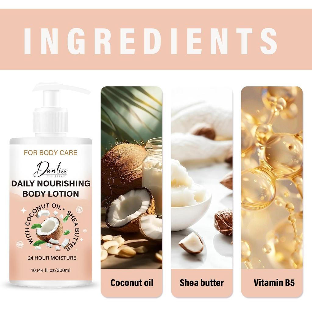 Ежедневный питательный лосьон для тела-Делает кожу мягче и упруже-Обладает сладким, приятным ароматом-Обеспечивает 24 часа длительного увлажнения
