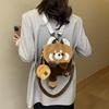 Cute Little Raccoon Cartoon Animal Doll Plush Backpack For School Travel And