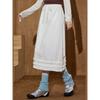 Coolhut Свободная и Универсальная Юбка 2025 Осень Женская Белая Модная Юбка Кружевная А-силуэта