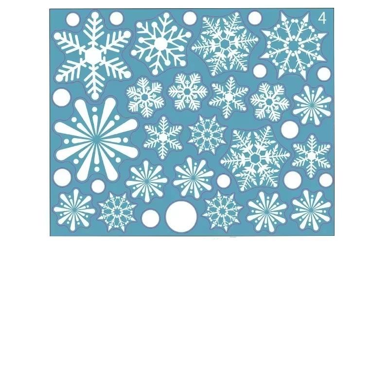 1 Sheet Snowflake Static Cling Glass Stickers Merry Christmas Decoration Home Decor Snowflake Window Stickers New Year Wallpape
