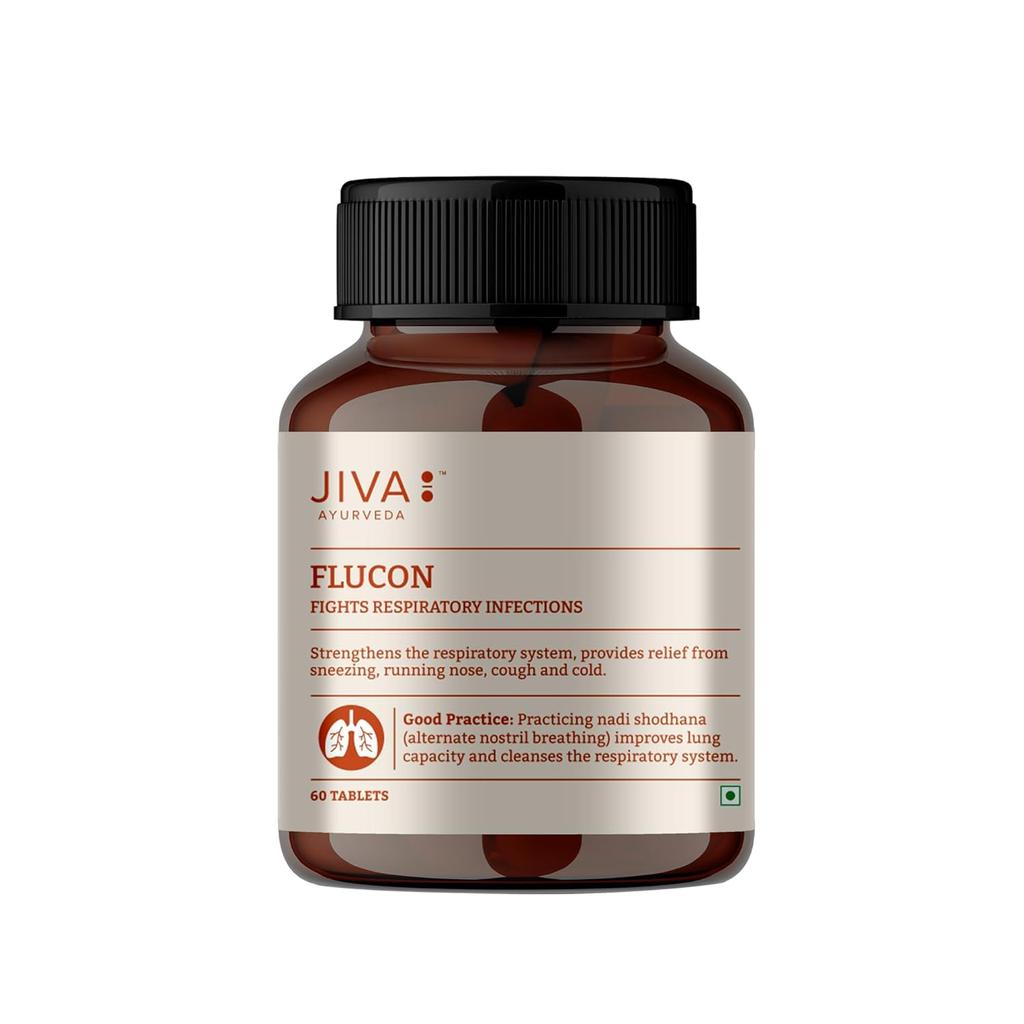 Jiva Flucon Tablet 500mg 60 Tablet (Pack of 3) for Respiratory Support, Immunity Boost, Cough & Cold Relief