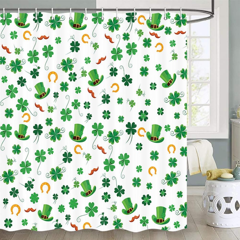 Valentine’s Shower Curtain – Romantic Watercolor Red Hearts & Cute Gnomes Design, Bathroom Decor Perfect for Valentine’s Day