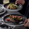 Creative Circular Ceramic Flat Plate Steak Plate Pasta Plate Dessert Snack Plates Sushi Plates Restaurant Specialty Tableware