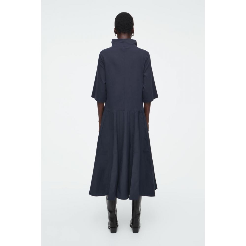 COS Платье миди с японским воротником-стойкой