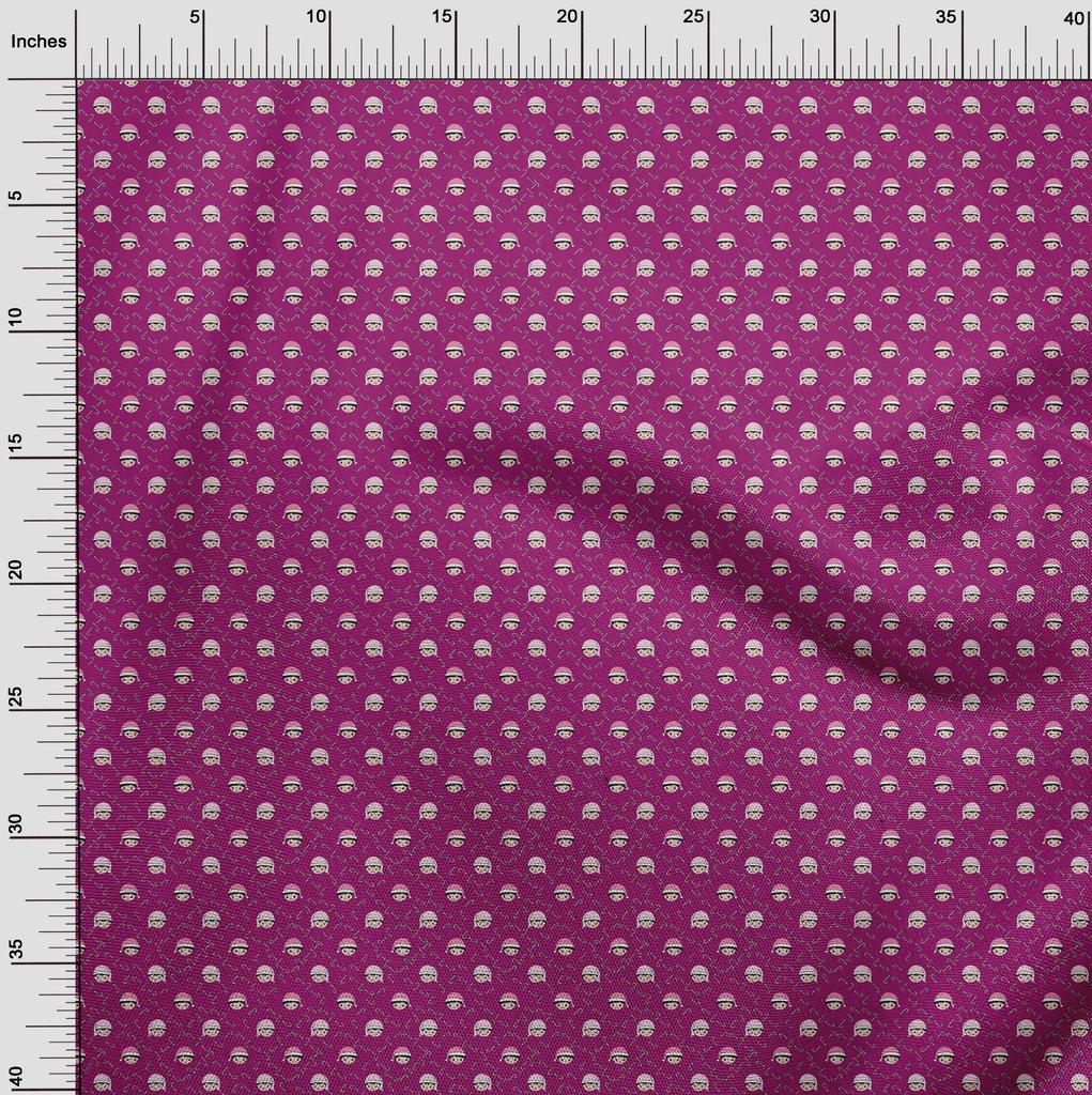 oneOone Cotton Flex Dark Magenta Fabric Christmas Sewing Craft Projects Fabric Prints By Yard 40 Inch
