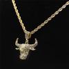 Necklace Bull Head Inlaid Rhinestone Pendant Inlaid Rhinestone Long Section