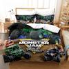 Комплект постельного белья Monster Jam Односпальный Полуторный Двуспальный Кинг-сайз Комплект постельного белья Monster Jam F1 Взрослый Детский Спальня Наборы пододеяльников 3D Аниме 022