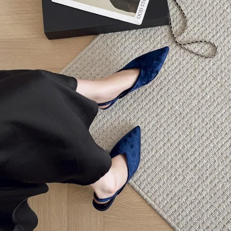 Модные замшевые туфли с острым носком для женщин, сексуальные роскошные осенние туфли на каблуках, женские трендовые дизайнерские сандалии, туфли-лодочки, элегантные женские туфли Zapatos