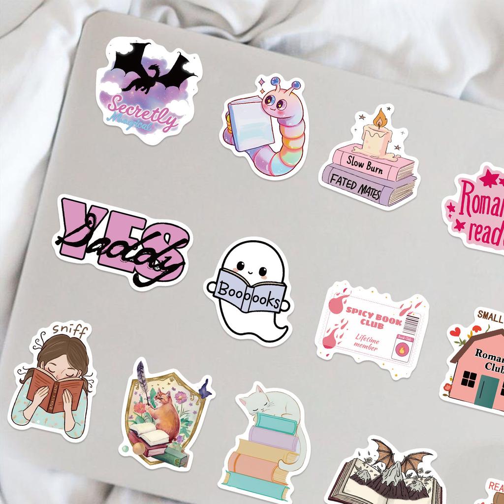 50 Cartoon Reading Graffiti Stickers Decorate Guitar Notebook Suitcase DIY Waterproof