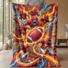 Football Legends in Action Theme blanket Lightweight Warm Flannel Blanket Decorative Throw Blanket for Home Decoration