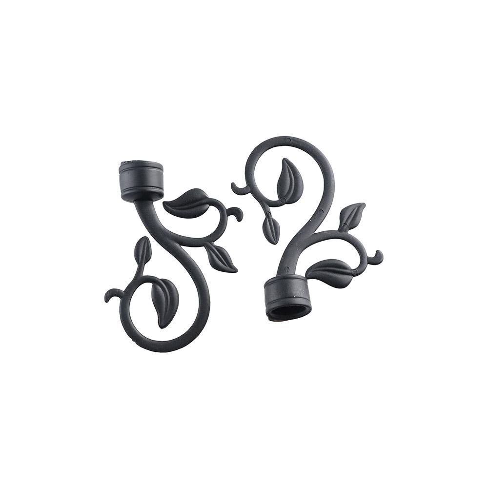 ABS Material Curtain Pole Finials Imitation Iron Roman Rod 22mm   Curtain Decorative