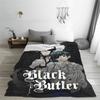 Black Butler Japanese Anime Kuroshitsuji Blankets Flannel Summer Breathable Soft Throw Blanket for Sofa Car Bedspread