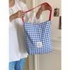 Маленькая свежая клетчатая холщовая сумка-мессенджер, подходящая для студентов колледжа для ношения на занятиях, на плече, для покупок, сумка-мессенджер, сумка