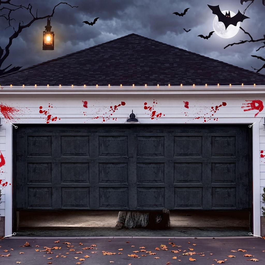 7x16 ft Halloween Garage Door Banner Scary, Horror Figure