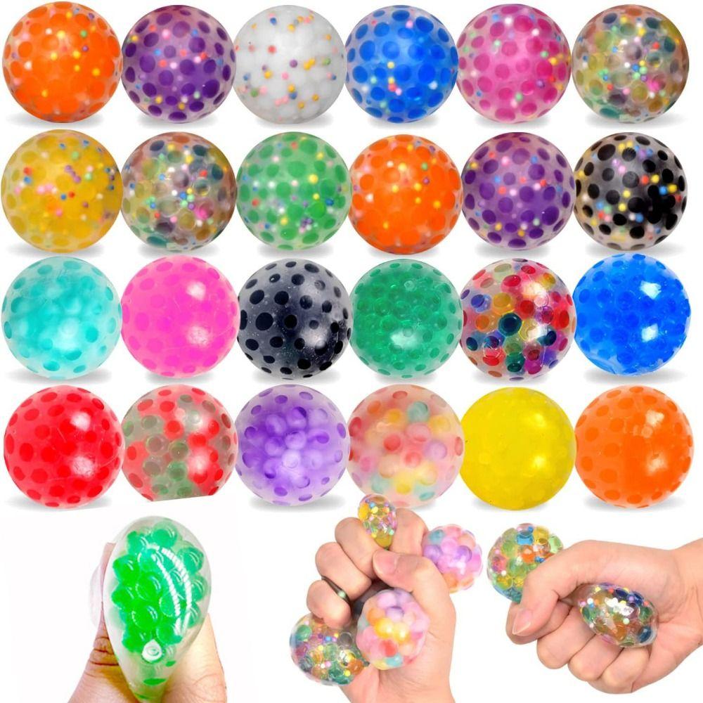 10pcs Solid Water Ball Pinching Toy Squeezing Acne Rainbow Ball Squeeze Toys Children Birthday Gift