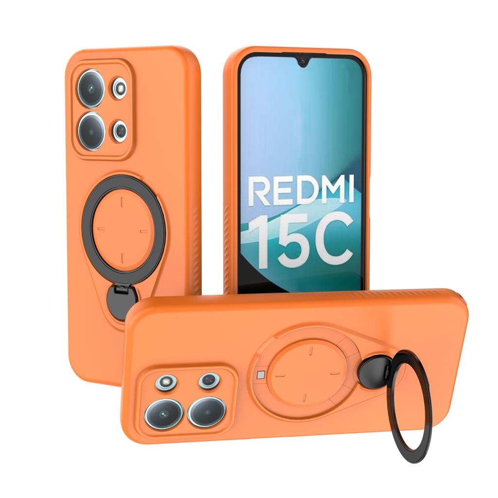 Магнитный чехол-подставка с вращением на 360° для Redmi 15C 4G 5G Redmi 15 Note 15 Защитный чехол-броня с защитой от ударов, поддерживает беспроводную зарядку