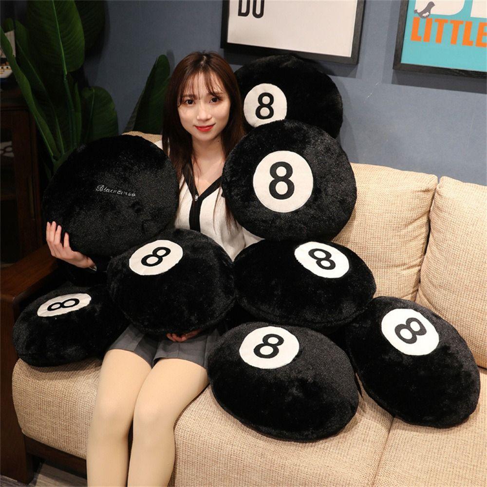 Billiards 8 Ball Plush Toy 8 Ball Plush Pillow Simulation Billiards Plush Toys 8 Ball Plushies