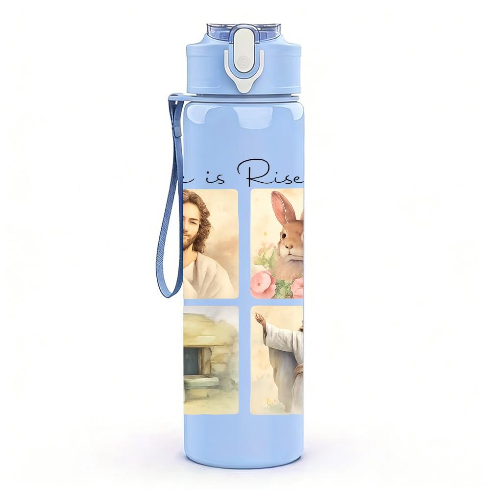 1PC Hello Bunny Photo Frame 750ml Color Plastic Sports Water Bottle Leakproof Flip Straw Lid Suitable for Sports Office Home Use