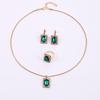 European & American Trendy Diamond Teardrop Jewelry Set: Necklace, Ring, Bracelet, Earrings