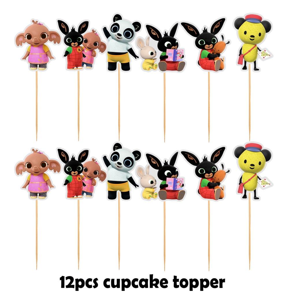 Bunny Kids Bing Birthday Party Supplies Decor Balloon Banner Cupcake Topper Prop