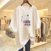 White Cotton Short-sleeved T-shirt Women's Summer New Loose Large-size Top Printed Women's Bottoming Shirt