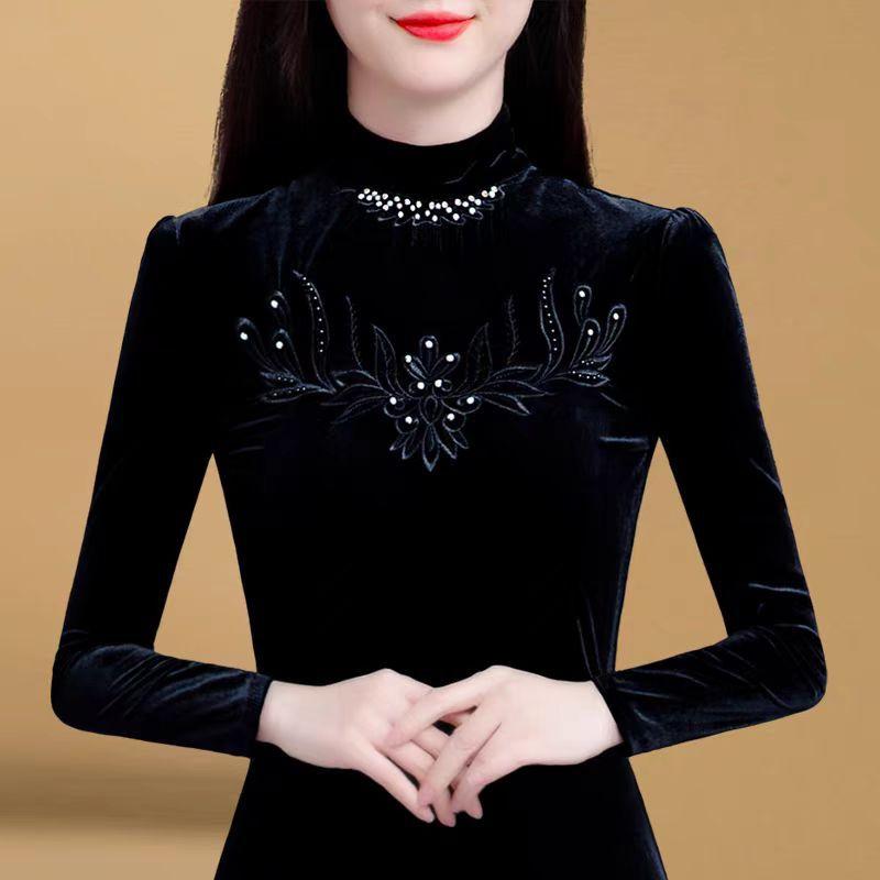 Черная нижняя рубашка, новая зимняя рубашка Foreign с полуводолазкой, с женским высококачественным теплым верхом, выглядит тонким