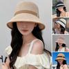Cotton Linen Fisherman's Hat Breathable Beach Cap Wide Brim Bucket Hat  Women Girls