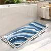 Ocean Wave Pattern Bath Mat Super Absorbent Non-slip Soft Microfiber Bathroom Rug for Shower Room Home Decor