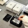 Hammered Pattern Cotton Swab Box Large Capacity Toothpick Holder  for Living Room