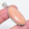 Natural Orange Aventurine 925 Sterling Silver Jewelry Pendant 2.01" V3p33