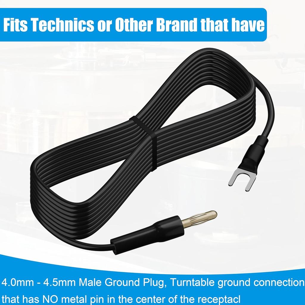 79.9-Inch Turntable Ground Wire for Turntable Custom Plug Electroplating Long Process (C Vinyl Ground Wire Banana Plug)