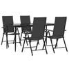 VidaXL 5-piece Garden Dining Set Black Wicker, Outdoor Dining Set, Table and Chair of 3156516