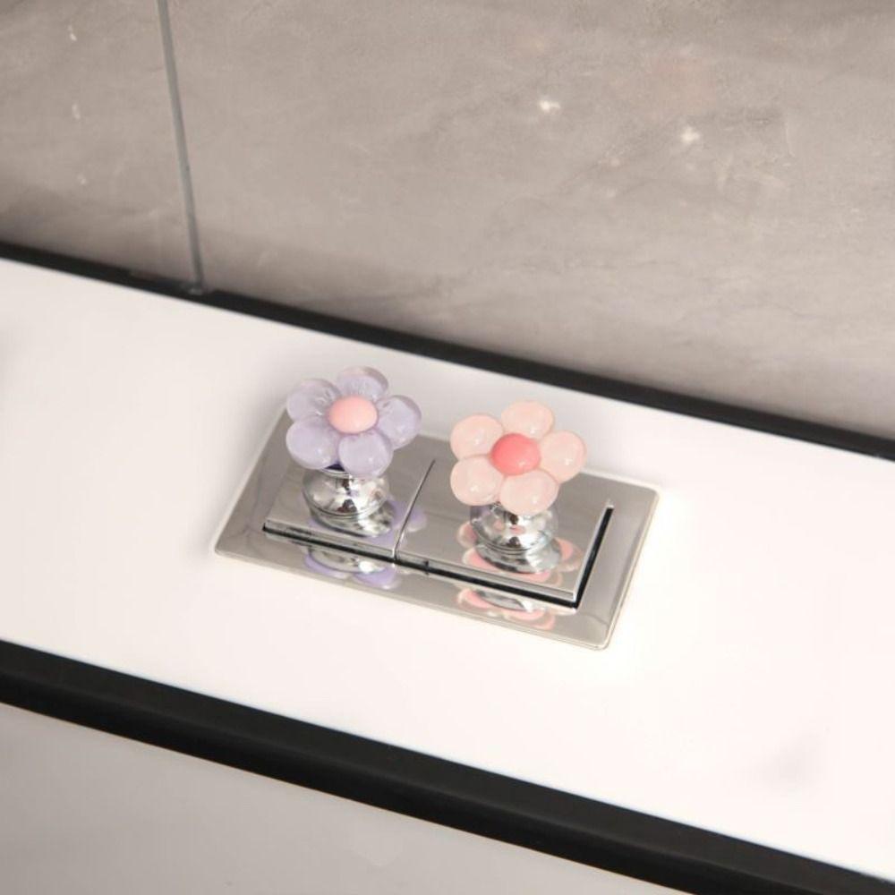 Universal Flower Shaped Toilet Tank Button Drawer Handle Toilet Button Toilet Lid Lifter  Toilet