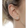 6 Pairs Round Cubic Zirconia Studs Earrings Lightweight 316L Steel Stud Earrings Flat Back Earrings for Women Men, Silver
