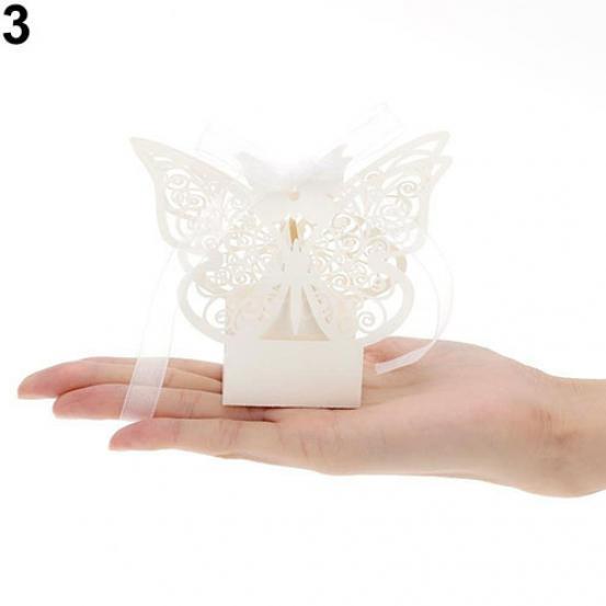 20 шт. Элегантные подарочные коробки в виде бабочек с вырезами и лентами для дня рождения, свадьбы KTY
