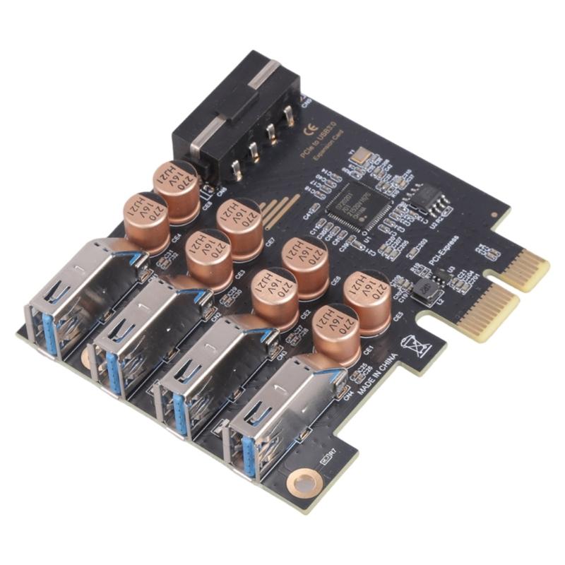 Практичная карта-адаптер PCIe на 4 порта USB 4-pin, карта расширения USB 3.2 PCIe для материнской платы настольного ПК